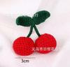 Joyería de cereza de lana hecha a mano gancho de mano accesorios para sombrero de cereza accesorios para bolso grande flor de algodón tejida a mano ganchillo