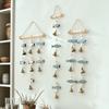 Estilo Mediterrâneo Sino de Vento com Corda de Peixe Dupla Face Pingente Decoração de Parede Madeira Maciça Corda de Cânhamo Criativo Nórdico Parede