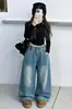 Jeans rectos holgados de otoño para niñas mayores, pantalones modernos estilo primavera y otoño 2026, venta al por mayor transfronteriza