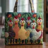 2026 Nueva Serie Transfronteriza de Pollo Estampado Digital Bolso Tote Acolchado de Hombro de Moda