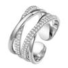 Anillo entrelazado de doble capa abierto y moderno, personalizado, con un diseño de nicho moderno en línea, el famoso anillo de diamantes entrelazados.