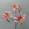 3 Cabezas de Lirios Dorados sin Hojas, Pared de Flores Artificiales para Bodas, Decoración Suave para Arreglos de Piso, Arreglos Florales para Campos Deportivos, Decoraciones de Escaleras y Sets de Fotografía