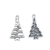 Acessórios de joias DIY liga de prata retrô pingente de árvore de Natal 24mm material decorativo para roupas e bolsas pingente