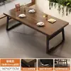 Mesa de Comedor Restaurante de Comida Rápida Cafetería Mesa de Comedor Moderna Simple Mesa Rectangular de Placa Grande Set de Mesa y Sillas Comerciales para Catering