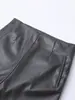 2026 Comercio Exterior Transfronterizo Estilo Europeo y Americano Ropa de Mujer Otoño/Invierno Sexy Cintura Alta Ajustados Pantalones Cortos de Cuero PU de Tres Cuartos que se Ajustan a la Cadera