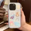 Case de Celular Fofo Desenho Animado Urso de Bolo 17Promax Adequado para Apple 15Pro Duas em Uma Camada Dupla 14Pro16