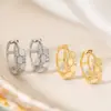 Brincos de Zircônia Banhados a Ouro Real Exquisitos e Versáteis da Aogu, Venda Quente Transfronteiriça para Mulheres, Design Ins, Brincos de Nicho de Alta Qualidade