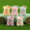 Lindo Colgante de Oso Flocado Tridimensional, Colgante de Mini Muñeca de Aspecto Caro, Colgante para Teléfono Móvil, Llavero, Colgante de Resina