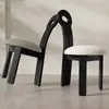 Silla de Comedor Francesa Retro de Madera Maciza, Silla de Maquillaje para el Hogar Estilo Mediados de Siglo, Silla con Respaldo, Silla Simple Nórdica