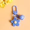 Ins fresco colorido pequena flor Bell chaveiro diy pingente feito à mão menina saco do coração porta fivela ornamentos bonitos