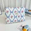Bolsa de Maquillaje Vertical con Lazo Gran Capacidad Compartimentada Portátil para Viaje Neceser Bolsa de Mano para Guardar Cosméticos