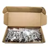 Tornillos de acero inoxidable plateados de 15 mm en stock, hebillas blancas grandes, broches de presión para lona, broches de presión metálicos de cuatro partes y juego de pinzas