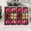 Ventas calientes transfronterizas creativas 6 juegos de 12 adornos de bolas navideñas pintadas colgante de decoraciones navideñas bola de plástico en caja