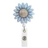 Clip para insignia con hebilla telescópica de fácil extracción, con diseño de flor de girasol de metal y diamantes incrustados de Amazon.