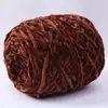 Bola de lana de terciopelo dorado, chenilla, hecha a mano, bufanda tejida, hilo grueso, material de oso violento, bolsa, zapatillas de ganchillo