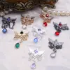 Colar Brincos Góticos DIY com Asas de Liga Metálica e Diamante Pingente Acessórios de Pingente