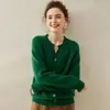 Cárdigan de Cachemira Estilo Cuello Redondo Transfronterizo para Mujer Suéter Grueso de Cachemira Talla Grande Chaqueta Suéter Talla Grande Ropa para Mujer