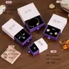 Caixa de armazenamento de joias retrátil Kapok rosa e roxo em estoque, caixa de presente para brincos, colares, pulseiras, anéis e caixa de embalagem para joias