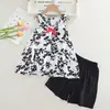 Pijama feminino, conjunto de camisola infantil sem mangas de seda gelada, conjunto combinando mãe e filha com regata e shorts, roupa de casa de verão para pais e filhos, seda de algodão
