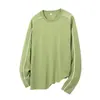 Nueva Camisa de Manga Larga 260g Hilo Doble para Pareja, Hombro Caído, Marca de Moda con Dos Rayas, Admite Bordado de Logo de Marca