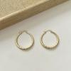 Pendientes sencillos de hebilla geométrica circular con cuadros metálicos, de moda en Internet, de nicho popular, de alta gama, elegantes, para mujer.