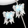 Las cuentas de aleación de mariposa de color moca de cristal se pueden usar con cuentas de agujeros rectos, cadena para teléfono móvil, llavero, cadena para bolso, accesorios.