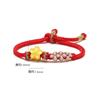 Vietnam Flor de Durazno Dorado Cuentas de Transferencia Cuerda Roja Latón Chapado en Oro Nudo de Flor de Durazno DIY Pulsera con Cuentas Pulsera para Pareja