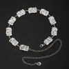 Cadena de Cintura Elegante de Metal con Girasol para Mujer de Comercio Exterior, Accesorio de Cintura Ajustable para Vestido, Cinturón de Cadena Multicapa de Gama Alta