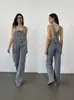 Pantalones de peto vaqueros casuales holgados para mujer con bolsillos, nuevo suministro de comercio exterior de Amazon transfronterizo europeo y americano