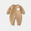 Ropa para bebé recién nacido, categoría A, para bebés de 0 a 3 meses, adecuada para principios de otoño, con forro acolchado para abrigar, y diseñada como un conjunto de una sola pieza para otoño e invierno