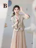 Nuevos Vestidos de Dama de Honor Engrosados Estilo Chino Colección Otoño e Invierno 2025, Vestidos Formales de Grupo de Hermanas Estilo Chino de Alta Gama Adelgazantes