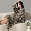 Camisón Pijama de Mujer Primavera y Otoño Algodón Manga Larga Otoño 2025 Nuevo Otoño e Invierno Camisa Fina Cárdigan Largo Ropa de Casa