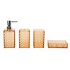Baño plástico de cuatro piezas transparente cuadros diamante fábrica mayoreo baño enjuague bucal soporte para cepillo juego de cuatro piezas