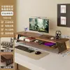 Soporte de monitor de computadora de madera para escritorio, soporte de monitor de escritorio, estante de soporte para pantalla, base elevada con soporte de carga