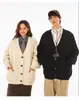 Cárdigan de Punto Nuevo Otoño e Invierno 2024 Ropa de Punto Americana Retro Casual Estilo Perezoso Cuello en V Ropa de Punto Chaqueta de Color Puro para Hombre