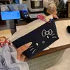 Estuche de Tela Vaquera con Gatito Lindo para Niña, Alto Valor Estético, Ins, Caja de Papelería de Gran Capacidad, Bolsa de Almacenamiento para Escritorio de Estudiante