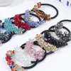 Diadema de cristal versátil estilo coreano diadema diadema cuerda para el pelo de temperamento flor de pelo anillo de cuero banda de goma de alta elasticidad cuerda para el pelo tocado