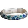 Pé Prata 999 Pulseira de Prata Artesanal Esmalte Ameixa Flor Ferradura Pulseira Estilo Étnico Pulseira de Prata Esterlina