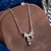 Collar de Mariposa Meteoro para Mujer, Moderno, Lujoso, Diseño Único, Cadena para Clavícula Dulce y Exquisita con Borlas