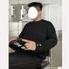 Sudadera con Capucha de Manga Larga para Hombre, Color Liso, Cuello Redondo Minimalista, Holgada, Cleanfit, Versátil de Alta Gama, Camiseta Superior