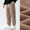 Pantalones Deportivos Casuales de Alta Calidad Transfronterizos Primavera y Otoño Pantalones de Nueve Puntos de Moda para Hombre Color Sólido Estilo Hong Kong Pantalones de Chándal Pantalones Casuales