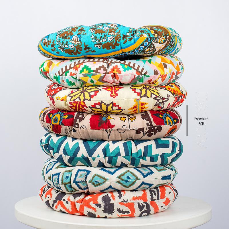 榻榻米圆形椅垫 加厚圆形椅垫 棉麻加厚椅垫