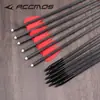 Puntas de Flecha Intercambiables Accmos de 13 Pulgadas con Diámetro Interior de 4.2 mm de Carbono Puro y 2 Plumas para Arcos de Tiro con Arco, Disponibles en Tamaños Personalizables