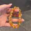 Pulseira de Cristal Torre Amarela Natural, Pulseira de Joias de Citrino de Círculo Único para Mulheres e Casais, Atrai Riqueza e Melhora a Sorte, Atacado Feito à Mão