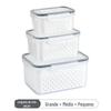 Drenar Fresh-keeping Box Três peças Comercial Micro-ondas Bento Box Card-on Cozinha Cereais Cereais Selados Frasco de armazenamento