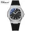 Relógio Masculino Dawn Watch Simples Moda Negócios Quartzo Pulseira de Aço Luminoso À Prova D'água Calendário com Diamante Fábrica Atacado