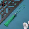 Colgante con borla de flecos de seda helada y corona de cloisonné de estilo antiguo para decoración de abanico Hanfu, marcapáginas, peine, adorno colgante