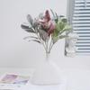 Suministro transfronterizo de simulación de flocado estilo Ins, hojas de oreja de conejo de flocado único, accesorios para arreglos florales para el hogar, tienda de fábrica