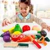 Juguete Educativo de Cocina de Madera para Juego de Imitación Infantil con Frutas y Verduras, Hebilla Magnética para Cortar Juguete de Educación Temprana