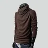 Camiseta Base de Manga Larga con Cuello de Pelo Fino para Hombre Otoño Color Sólido Personalizada Versátil Ajustada Moda Atractiva Sencilla Camiseta de Cuello Alto